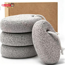 4-Pack Natural Pumice Stone for Feet, Borogo Lava Pedicure Tools Hard Skin Callu