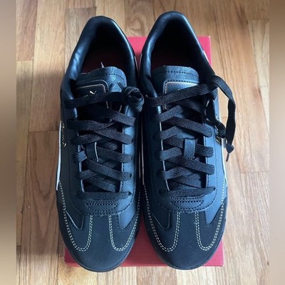 Puma Black Leather Sneakers White Stitching NWT Size 8.5