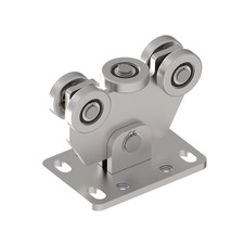 Sellon24 Chariot De Guidage 5 Roulettes Acier Laqué 60x60mm Console