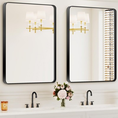 Bathroom Mirrors for Over Sink,2Pcs 24x36Inch Vanity Mirrors for Wall,Black M...