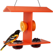 Oriole Feeders for Outdoor Hanging, 2 Jelly Cups Bird Feeder, Large Capacity wit