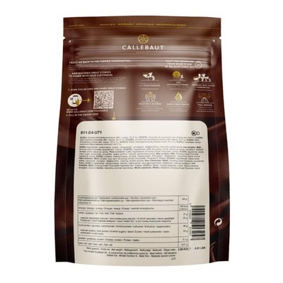 Callebaut 811 Dark Chocolate Callets, 54.5% Cocoa - 5.5 lbs