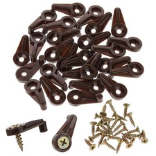 Glass Retainer Clips, 25 Pcs Cabinet Clips 4mm Plastic One Size, Brown