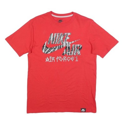 NIKE Herren T-Shirt Rot Air Force 1 Grafik M Kurzarm Rundhals