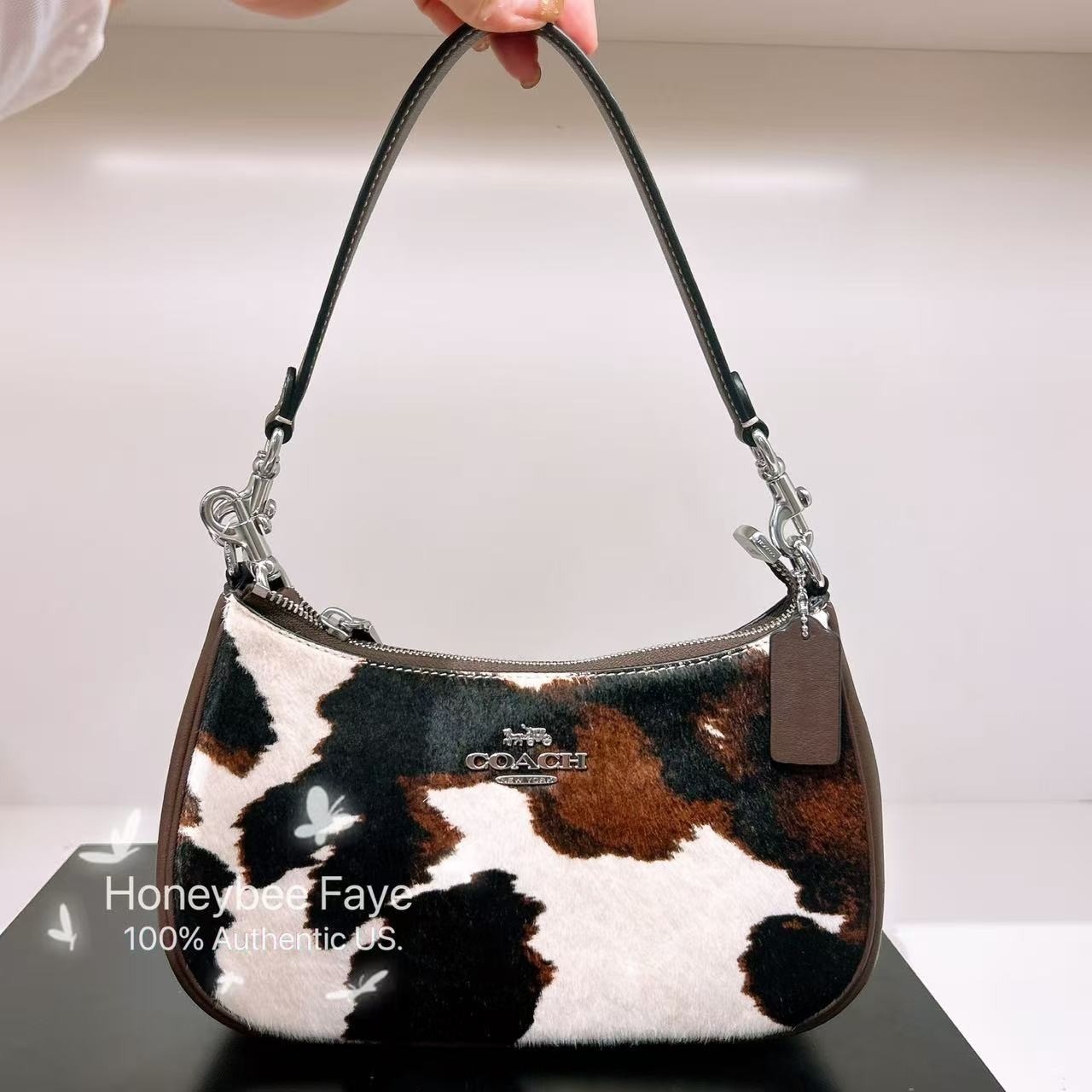 NWT Coach Teri Shoulder Bag With Cow Print CCC86
