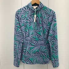 Tommy Bahama Active Women's 1/4 Zip Pullover Tropical Periwinkle NWT Size Large