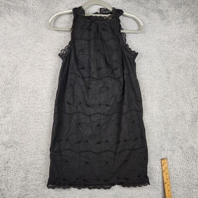LOFT Dress Womens 2P Black Lace Shift High Spiderweb Whimsigoth Fairy Grunge