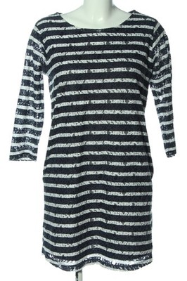 LEPSIM Langarmkleid Damen Kleid Gr. DE 38 blau-weiß Casual-Look