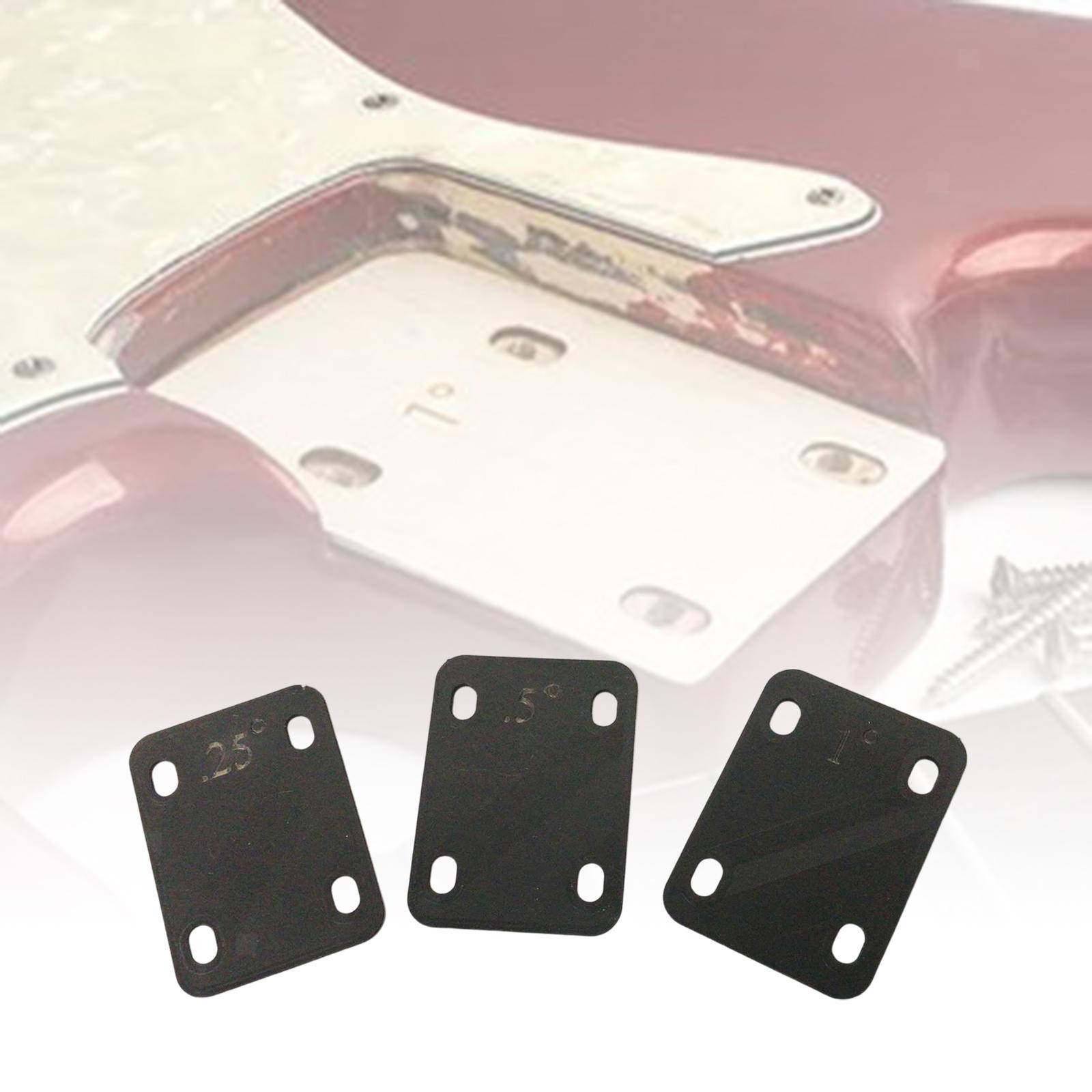 3 pièces 4 trous plaque de cou joint plaque de cou noir pour guitare