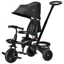 4 in 1 Trike Adjustable Baby Tricycle Stroller Push Bike with Handle Brake Cover