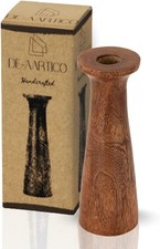 Wooden Flower Vase 7.87 H Cylindrical Base Boho Rustic Style for Home Decor
