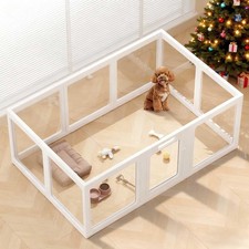 Clear Acrylic Dog Playpen Indoor, Puppy Cat Small Pet Play Pen, Pet Cat Playp...
