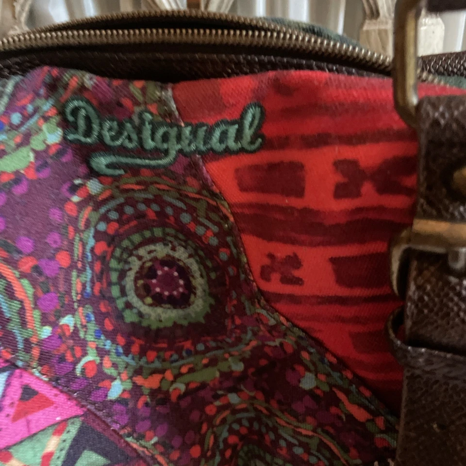 Bolso de Mano Desigual Madrid Bingin Boho Patchwork Colorido Artístico Bordado Cartera Foto 2 de 4