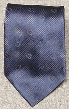 Gucci Tie Mens One Size Blue/ Gold Silk GG Monogram Pattern Made In Italy