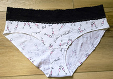 Vintage Victoria's Secret Celebrate Cotton Lace Waist Low Hiphugger Panties L