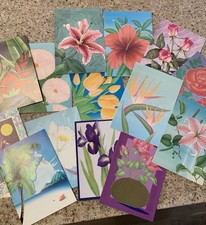 Vintage Greeting Card Lot 1980  s Floral Birthday Get Well Sympathy 14 Pc Unused