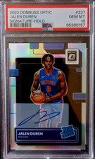 JALEN DUREN-PSA 10-2022-23 Donruss Optic-Signature HOLO AUTO RC-PISTONS-LOW POP!
