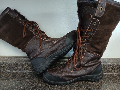 Botas para mujer 9 UGG 5498 Adirondack gamuza cuero piel de oveja forradas media pantorrilla - Imagen 4 de 11
