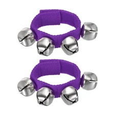 2pcs Wrist Bells Jingle Bells Ankle Percussion Instruments Purple