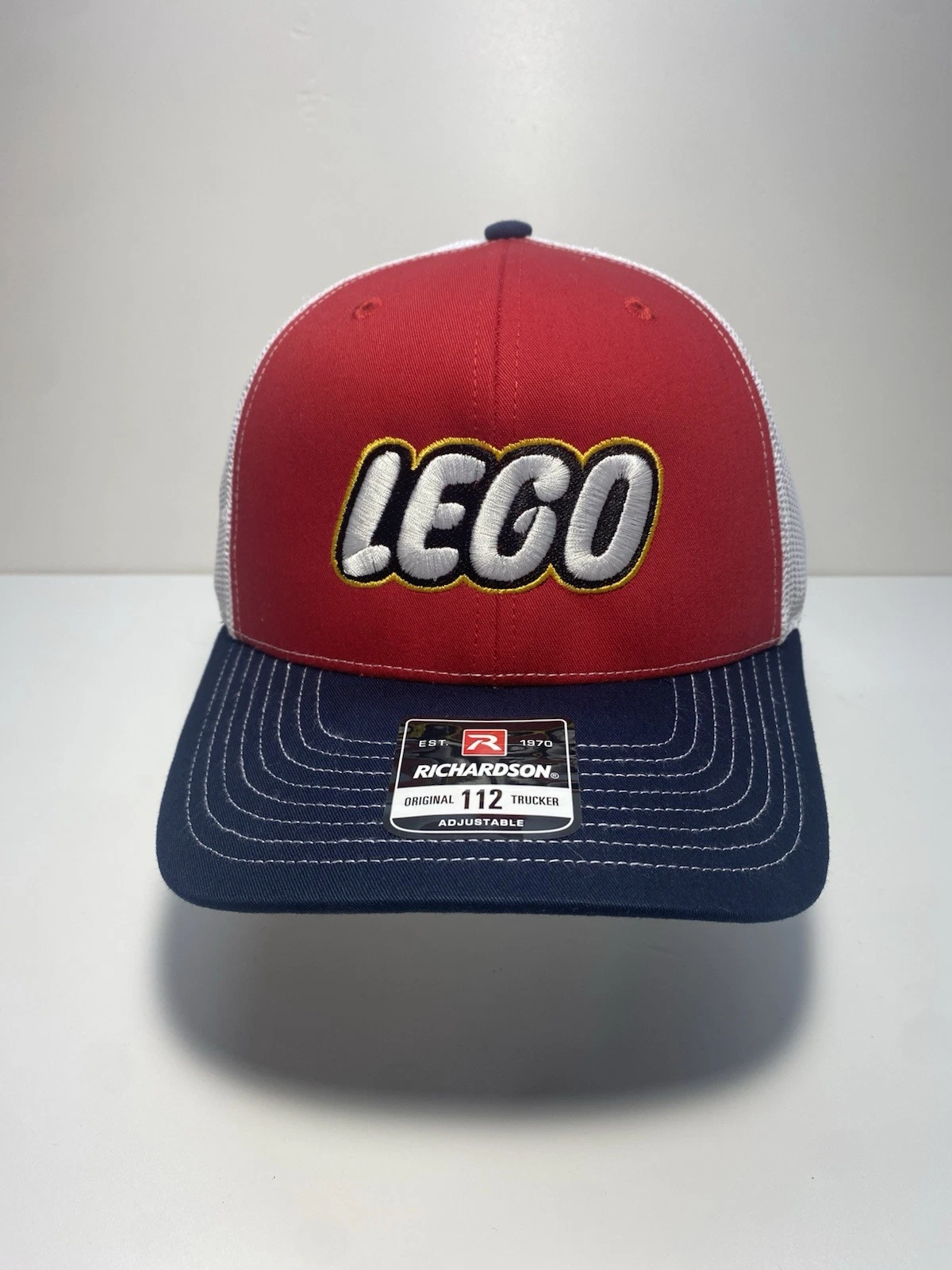 Lego Logo Hat Red/navy/white Adjustable Embroidered Logo Legoland Richardson 112