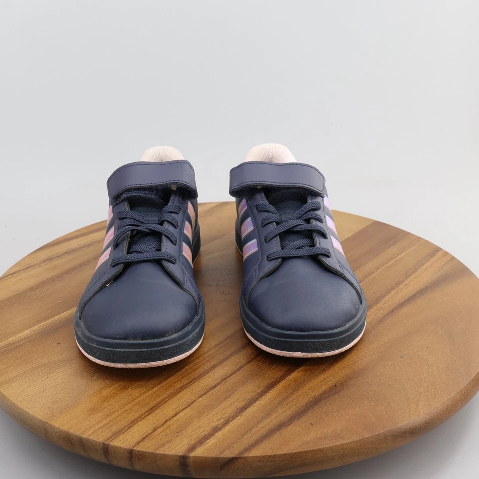 Adidas Azul Marino/Metálico Grand Court 2.0 Encaje Elástico Niños Talla Foto 2 de 4