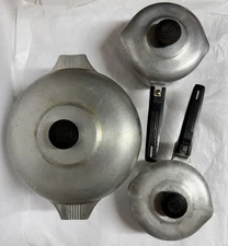 LOT-3 Vintage Magnalite GHC-Wagner Ware-Stock Pot 5Qt-Pots 1 & 1 1/2" Qt w/ Lids