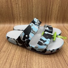 Crocs Classic Sandal Blue Black Camo Unisex Mens 10 Womens 12 Spray Dye Slides