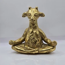 Pier 1 Meditation Zen Lotus Position Yoga Girraffe Statue 7"H Retired Golden
