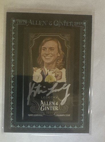 Katie Ledecky [Black Frame] #MA-KL 2024 Topps Allen & Ginter X Framed Mini Autograph card