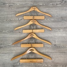 Set of Four Vintage Setwell Wooden Suitcoat Pants Hangers