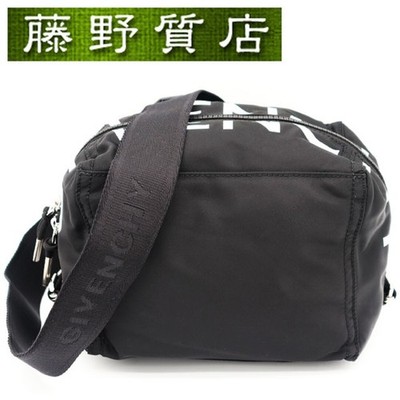 Givenchy Crossbody Bag Nylon Black White Silver Hardware Pre-owned From Japan