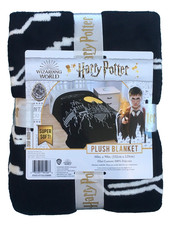 Harry Potter Plush Blanket Hogwarts Castle With Yellow Moon 60"x 90" Super Soft