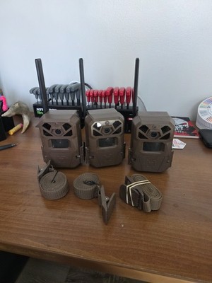 Lot of 3 Moultrie Edge 2 Cellular Trail Cameras   36MP, 1080p Video