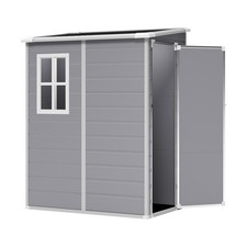 5x4ft Large Shed Plastic Garden Tools Bike Storage Shed Outdoor House Window UK