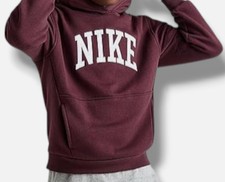 Nike Kids Boy's Red Sportswear Club Pullover Fleece Hoodie Sweater Size S