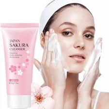 Sakura Cleanser Foam Moisturizing Face Deep Cleansing Removes Oily Skin Greases