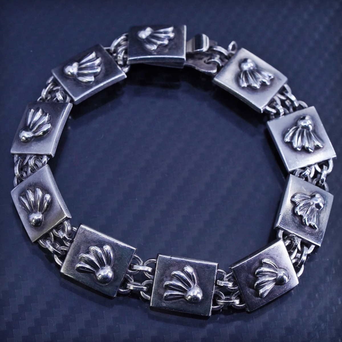 7.25”, VTG Swedish GD CO sterling 925 silver tennis bracelet