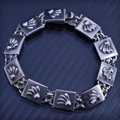 7.25”, VTG Swedish GD CO sterling 925 silver tennis bracelet