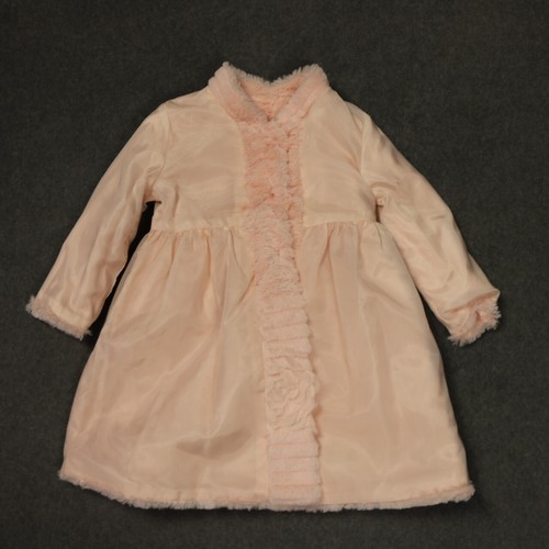 Blueberi Boulevard Floral Faux Fur Toddler Coat Rhinestone Button Pink 24 Months - Picture 7 of 21