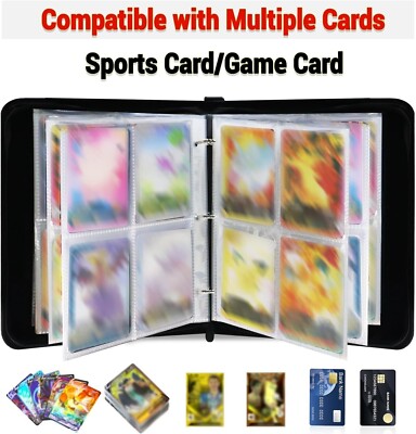 Card Binder for Pokemon Cards Holder Fits 400 Cards w/ 50 Removable Sleeves  TCG | eBay