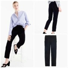 Nwt J Crew H2684 Elastic Waist Pull On Black Velvet Crop Pants 4