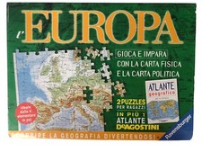 NEW Sealed 1999 Ravensburger Europa 2 Puzzles 1 Atlas Made in Germany