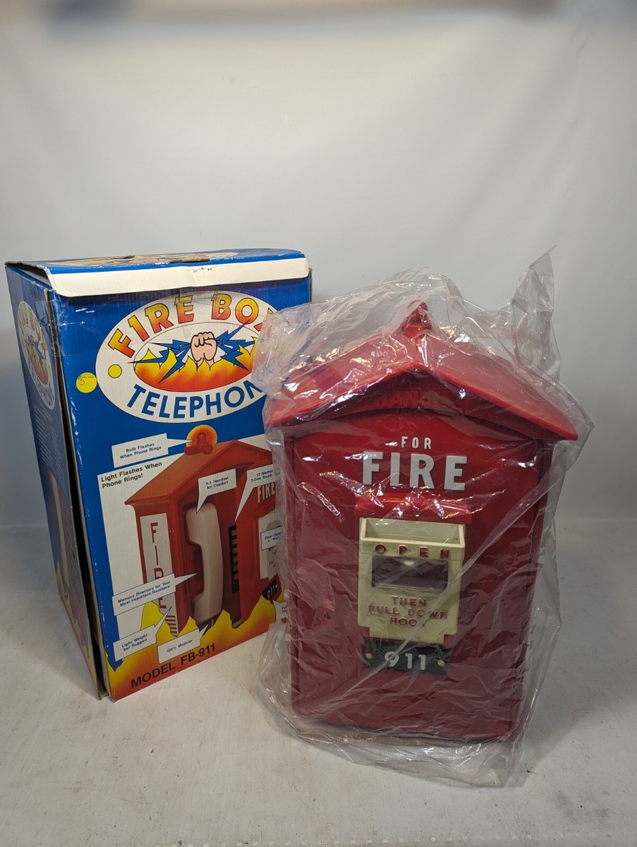 Randix Red Fire Box Touch Tone Telephone FB-911 Clean Tested