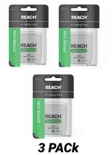 REACH Mint Waxed Floss 55 Yards Pack of 3