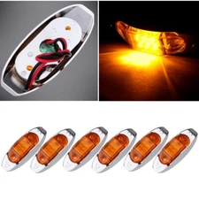 6x 6 Diodes 4" Waterproof Lens Indicator Amber Trailer Truck Side Marker Light