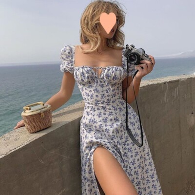 Summer New Printed French Floral Backless Slim Suspender