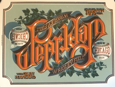 Pearl Jam Chicago Poster 2024 Wrigley Field concert tour loeffler