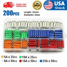 200x Continental Car Fuses Torpedo Type For Vintage Classic Cars Old Style Set