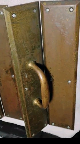 Vintage Brass Push Plates & Handles (Set Of 2) - Picture 6 of 11