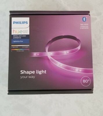 Philips Hue Bluetooth Smart Lightstrip Plus 2m/6ft Base Kit with Plug